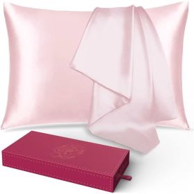 Silk Pillowcase for Hair and Skin 1 Pack, 100% Mulberry Silk & Natural Wood Pulp Fiber Double-Sided Design, Silk Pillow Covers with Hidden Zipper (que