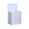 Oceanstar White Finished Rectangular Laundry Wood Hamper with Interior Bag RHP0109W