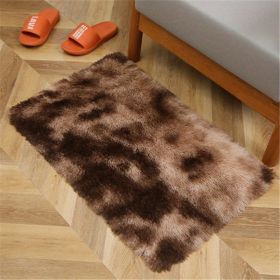 1pc, Tie-Dyed Shaggy Plush Area Rug for Bedroom, Living Room, and Nursery - Soft, Fluffy, Non-Slip, and Washable - Perfect for Kids, Girls, and Home D (Color: Tie Dye Coffee, size: 19.69*31.5inch)