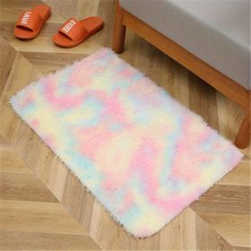 1pc, Tie-Dyed Shaggy Plush Area Rug for Bedroom, Living Room, and Nursery - Soft, Fluffy, Non-Slip, and Washable - Perfect for Kids, Girls, and Home D (Color: Tie-dye Colorful, size: 19.69*31.5inch)