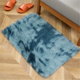 1pc, Tie-Dyed Shaggy Plush Area Rug for Bedroom, Living Room, and Nursery - Soft, Fluffy, Non-Slip, and Washable - Perfect for Kids, Girls, and Home D (Color: Tie-dye Sapphire Blue, size: 19.69*31.5inch)