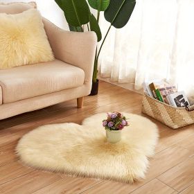 1pc Heart-Shaped Plush Rug - Soft and Fluffy Carpet for Living Room, Bedroom, and Sofa - Perfect Home and Room Decor (Color: Light Yellow, size: 15.75*15.75inch)