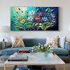 Handmade Oil Painting Canvas Wall Art Decor Original Colorful Blooming Flower painting Abstract Floral Painting for Home Decor