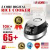 5 Core 5.3Qt Asian Rice Cooker Digital Programmable 15-in-1 Ergonomic Large Touch Screen Electric Multi Cooker Slow Cooker Steamer Pot Warmer 11 Cups