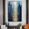 Handmade Top Selling Abstract Oil Painting Wall Art Modern City Building Landscape Minimalist On Canvas Home Decoration For Living Room No Frame